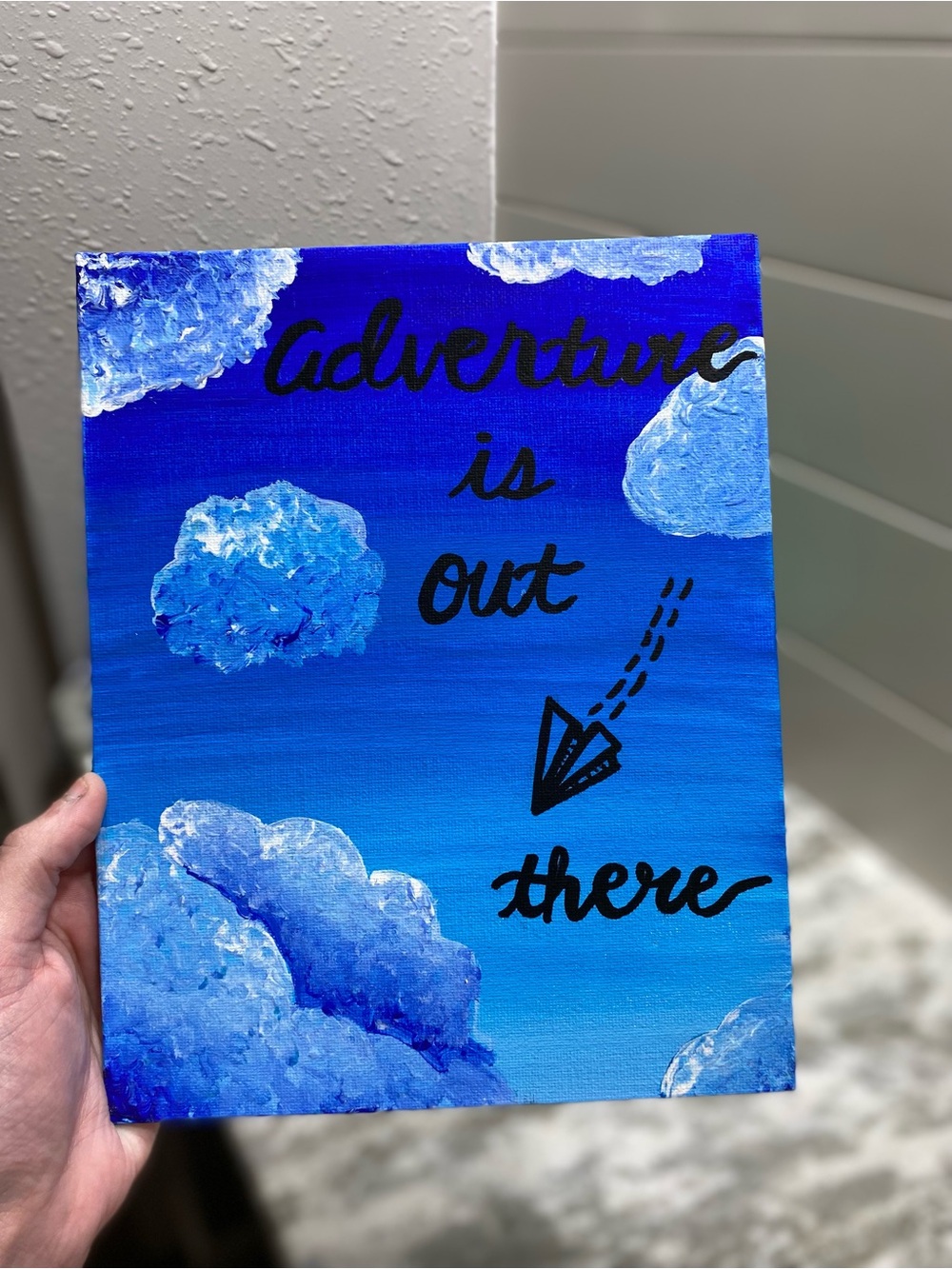 Adventure Is Out There Blue Canvas Board Art
